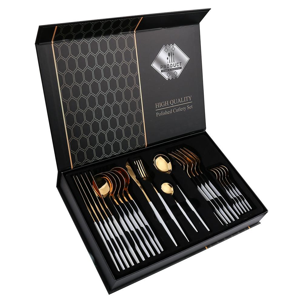 HANYANG 410 Stainless Steel Tableware Family Hotel Supplies Steak Knife, Fork and Spoon Set Western-style Tableware