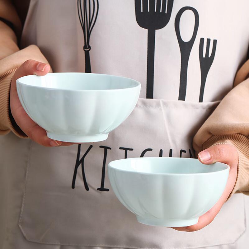 Haoya Nordic Celadon Pumpkin Ceramic Rice Bowl Set