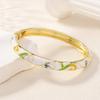 Open Chinese Cloisonne Bracelet Traditional Cheongsam Bracelet Classic Lotus Flower Bangle  Daily