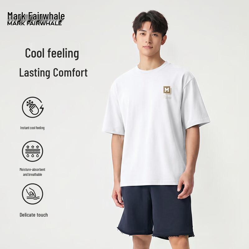 MARK FAIRWHALE Men s Ice-Feel Cotton Crew Neck T-Shirt L