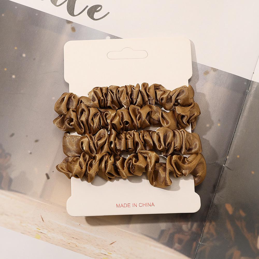 Cross-border Satin Hair Tie & Headband Set - Pig Intestine Style, Simple Ponytail, Leather Bun Tie