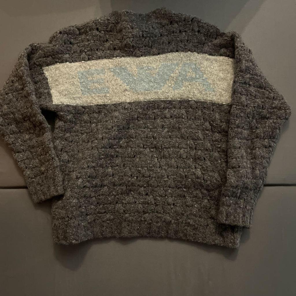 [USED] EMPORIO ARMANI Gray Knit Sweater, Size Small