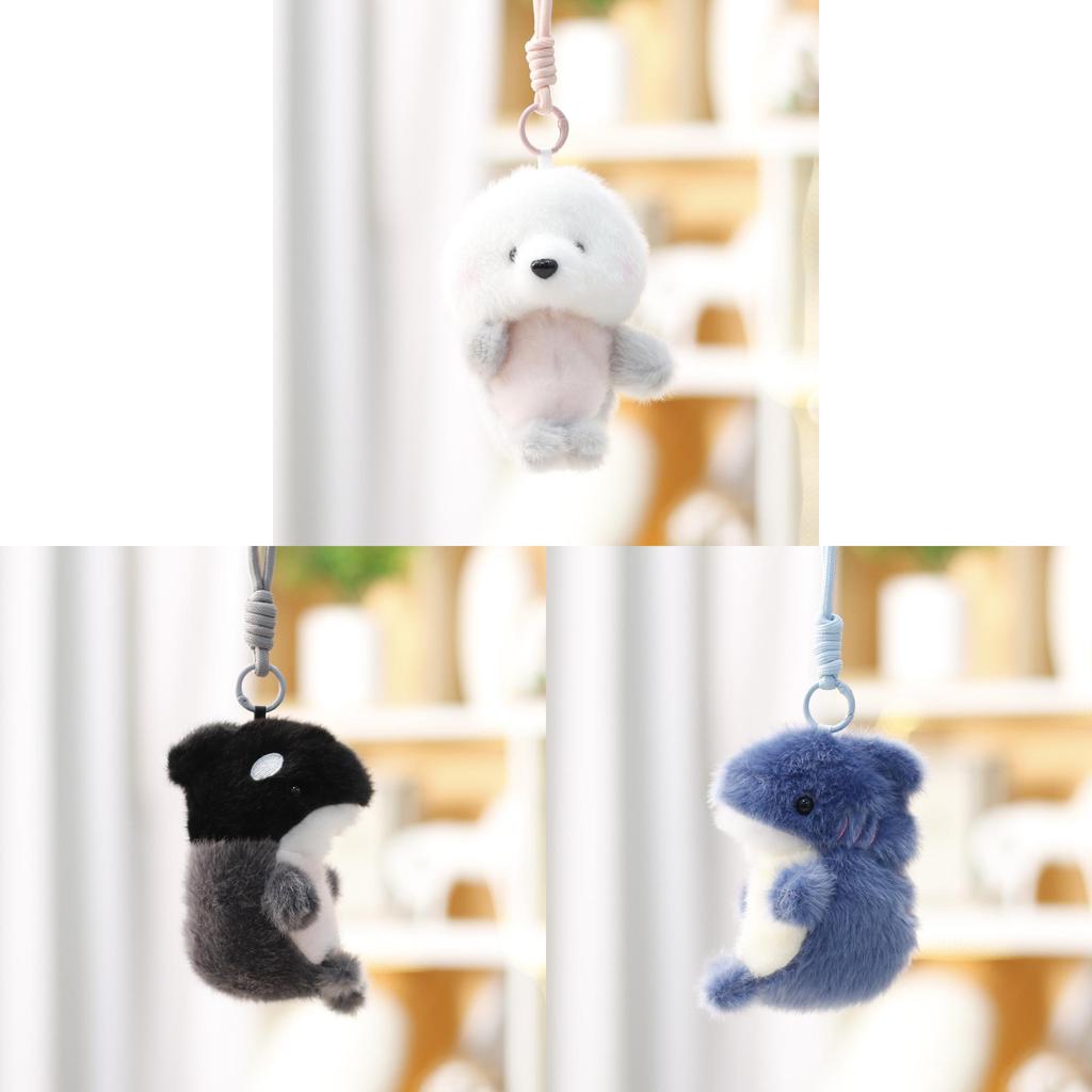 Marine Animal Plush Toy Shark Keychain With Soft Polyester Filling For Girls And Kids