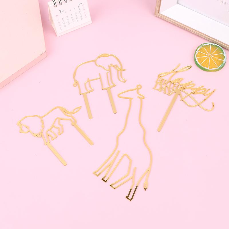 4Pcs  Animal Theme Happy Birthday Acrylic Wood Cake Topper Giraffe Cake Toppers