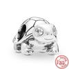 925 Copper Cute Animal Series Cat Dog Elephant Unicorn Bird Pendant Lucky Beads Fit Original Pantaro Charms Bracelet DIY Zircon