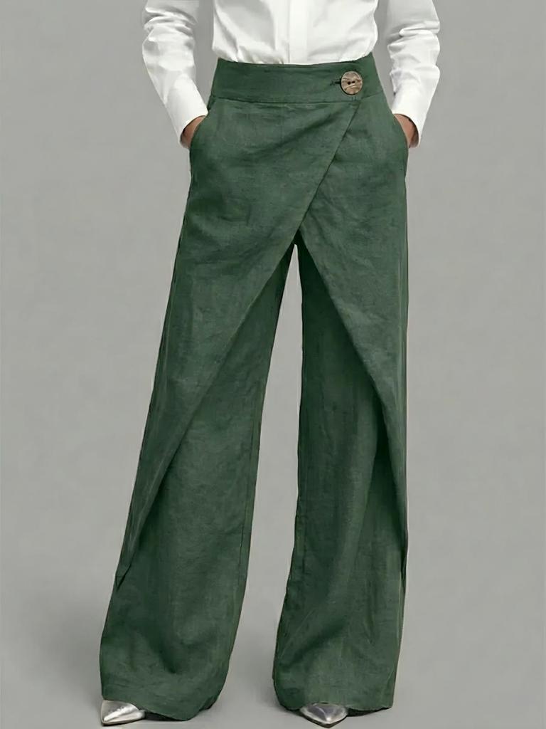 2026 Spring/Summer Cotton Linen Women's Fashion: High Waist, Versatile, Trendy