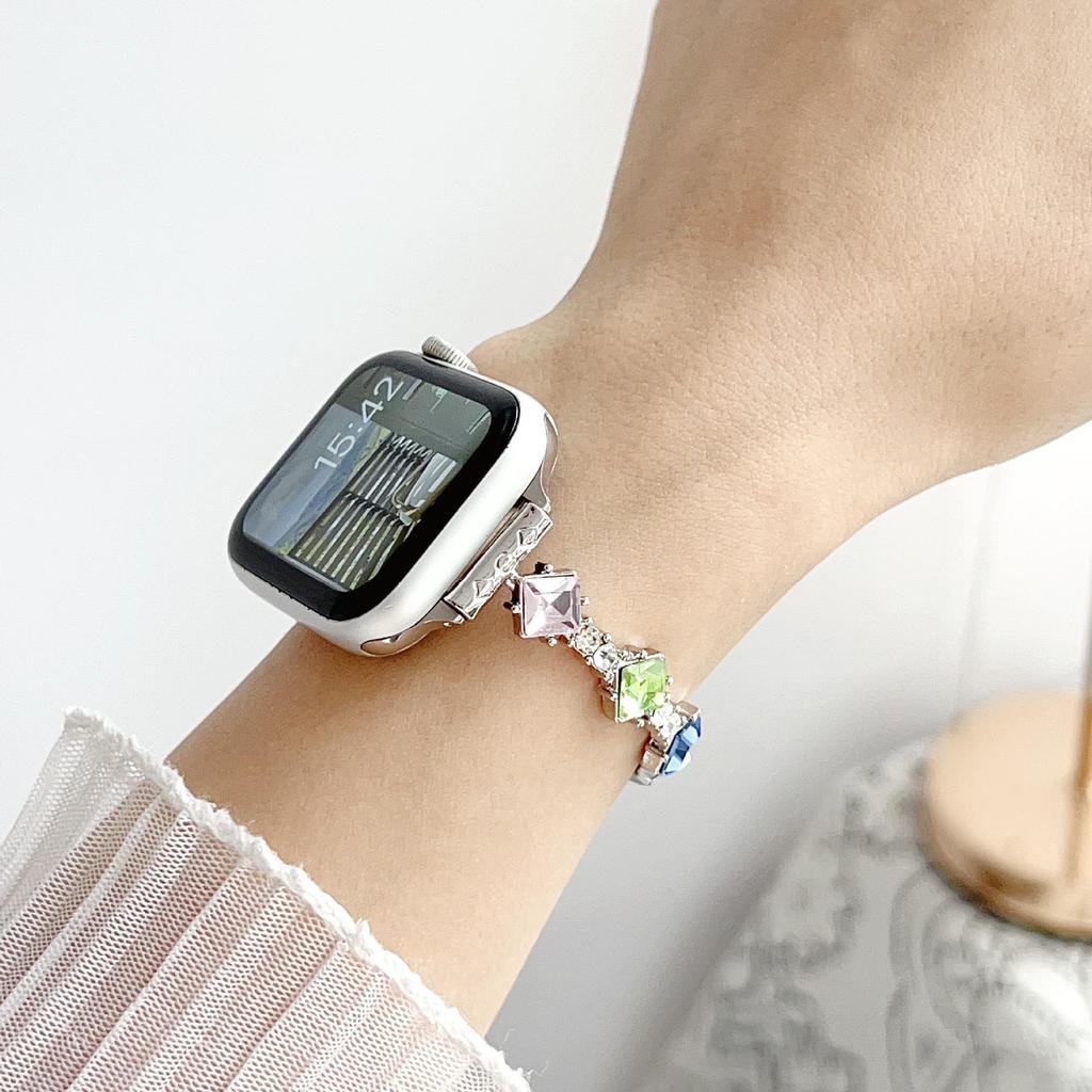 "Compatible Rhombus Rhinestone Watch Strap for Apple S11, iWatch SE 10/9/8/7/6, Huawei GT6, Xiaomi 9 Pro”
