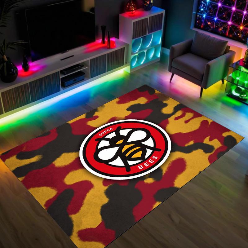 Brentford Football Design Crystal Velvet Carpet Cozy Non?Slip Printed Rug For Bedroom Living Room Entrance