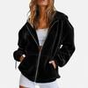 Women S Velvet Hooded Zip Up Sweatshirt Casual Loose Fit Autumn Winter