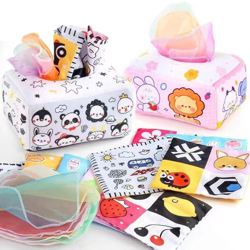 Montessori Toys Magic Tissue Box Baby Educational Learning Activity Sensory Toy For Kids Finger Exercise Busy Board Baby Game