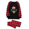 European & American Christmas Homewear Set with Plaid Pants - 2-Piece Outfit
