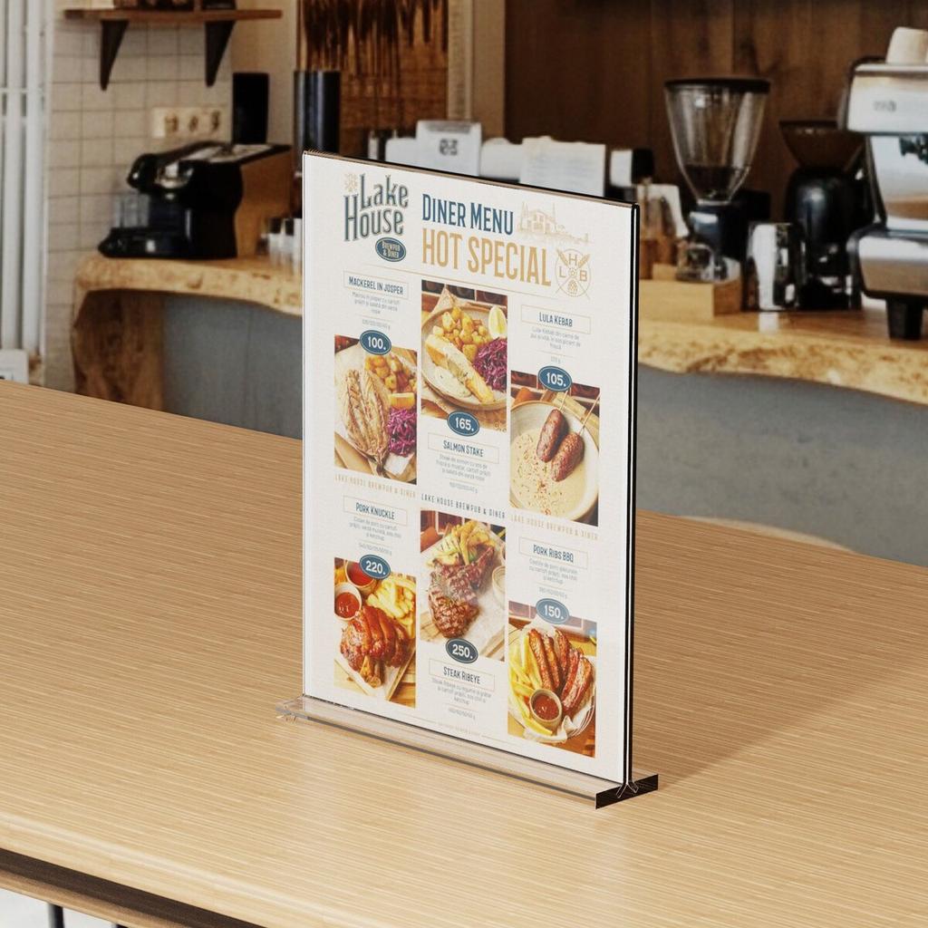 Acrylic Sign Holder 6 Pack 8.5 x 11-inch Double Sided Display Sign Stand