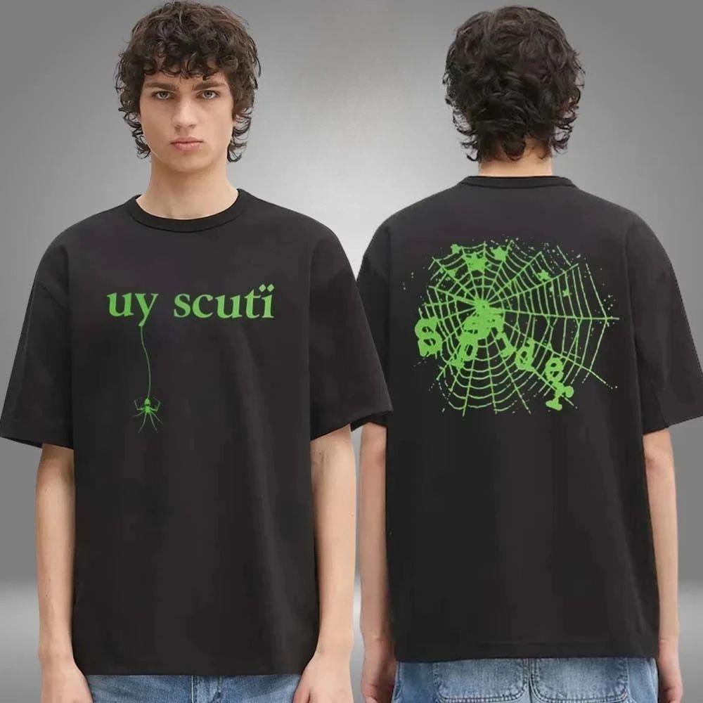 

Hip Pop Y2k Tops New Young Thug Merch Uy Scuti X Green or Red Logo Two Sided Unisex T for Both Men and Women Top Unisex 4XL