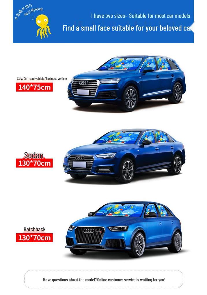 Thickened Car Windshield Sun Shade and Heat Insulation Curtain
