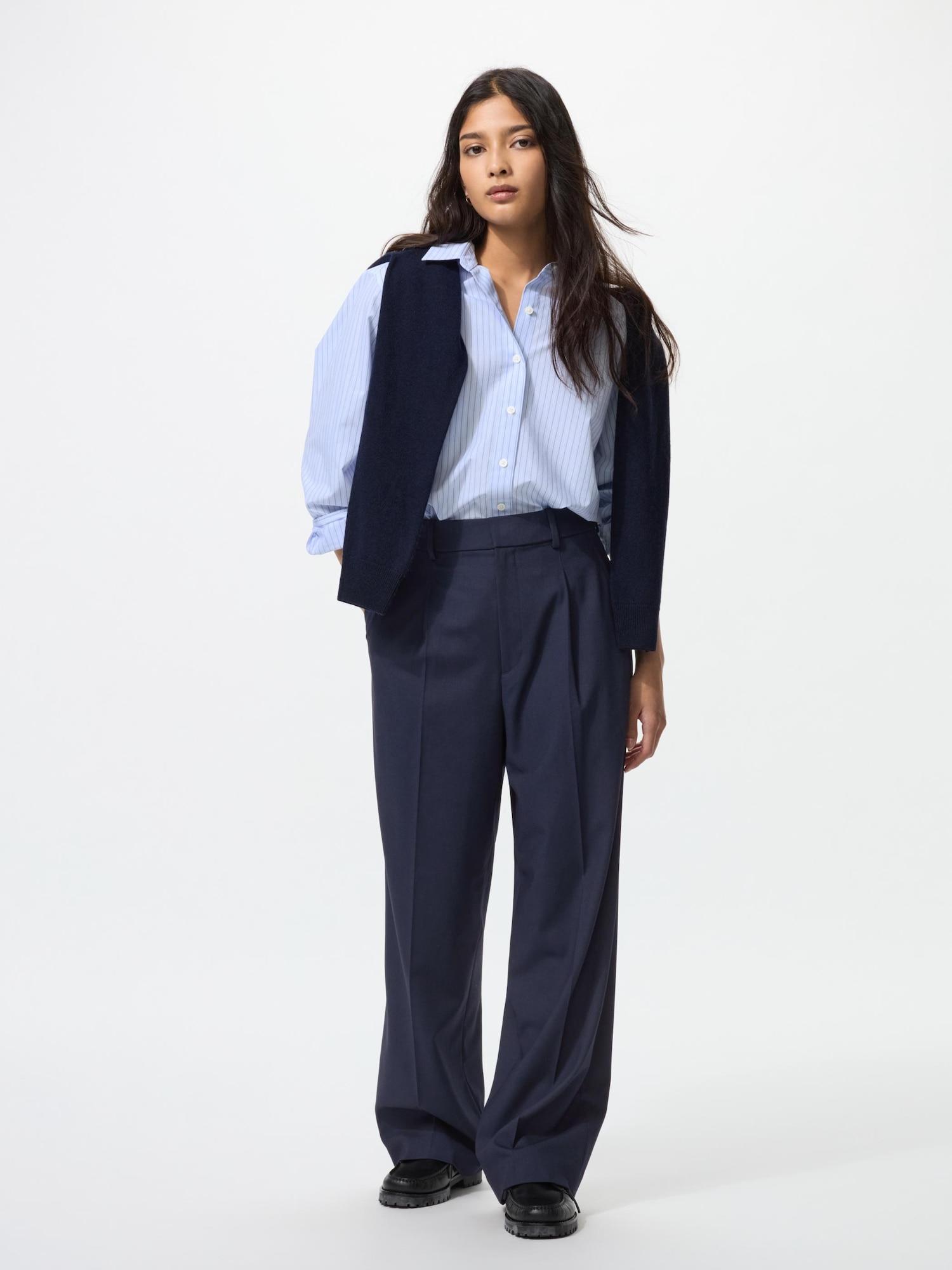 

Uniqlo Japan Tuck Wide Pants One Tuck Стандартная длина 69 71 см 69 NAVY/L