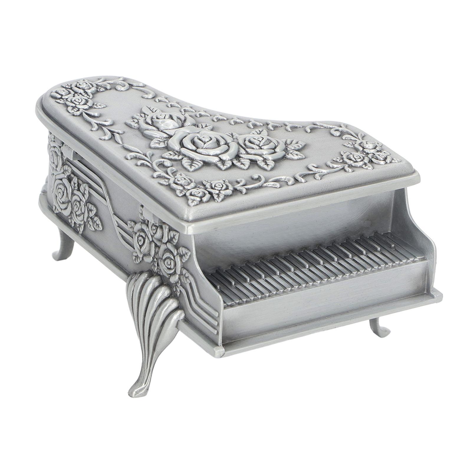 

Фортепиано Шкатулка для украшений из цинкового сплава, резные розы, кольца, серьги, комод для хранения, украшение L