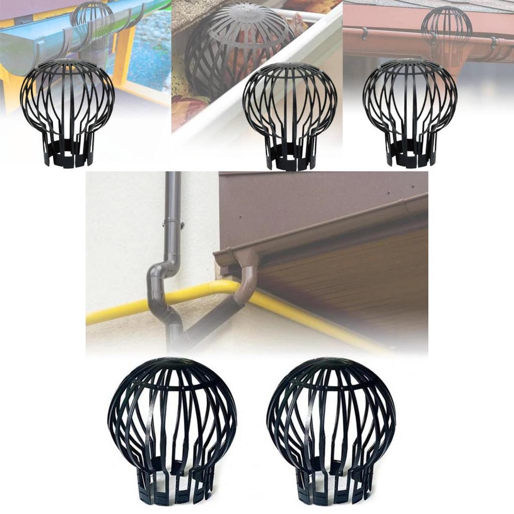 Leaf Guard Drain Strainer Outdoor Balcony Rainwater Protector Black Pp Material