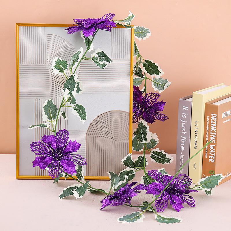 Christmas Party Decor With Hollow Glitter Vines For Seasonal Home Accent