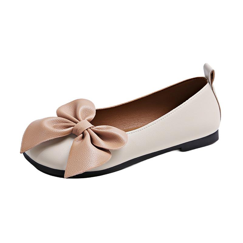 Cute Bow Doudou Shoes Girl 2025 Spring and Autumn New Flat-bottomed Lady Fairy Shoes Soft-soled Comfortable Maternity Shoes