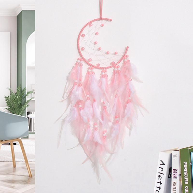 Handmade Feather Moon Dream Catcher Home Wall Car Pendant Decoration