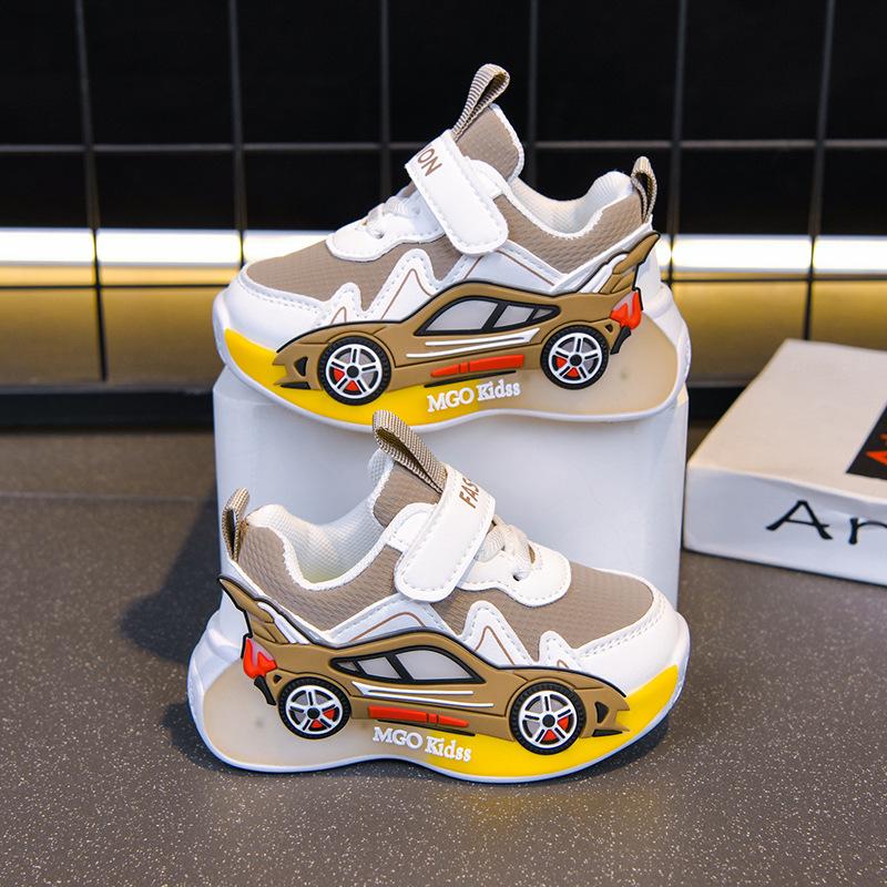 

Весна 2026 Дитячі шкіряні спортивні кросівки зі світловідбиваючими елементами - Модний Tech для хлопчиків з м якими підошвами для бігу Size 22 (14.5cm) хакі