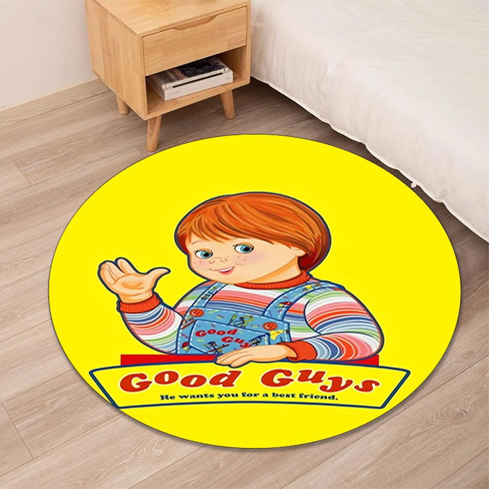 Chucky Printed Round Rug Carpet Chair Rug Area Rug Entryway Doormats,for Office Chair Living Room Bedroom Kitchen Room.