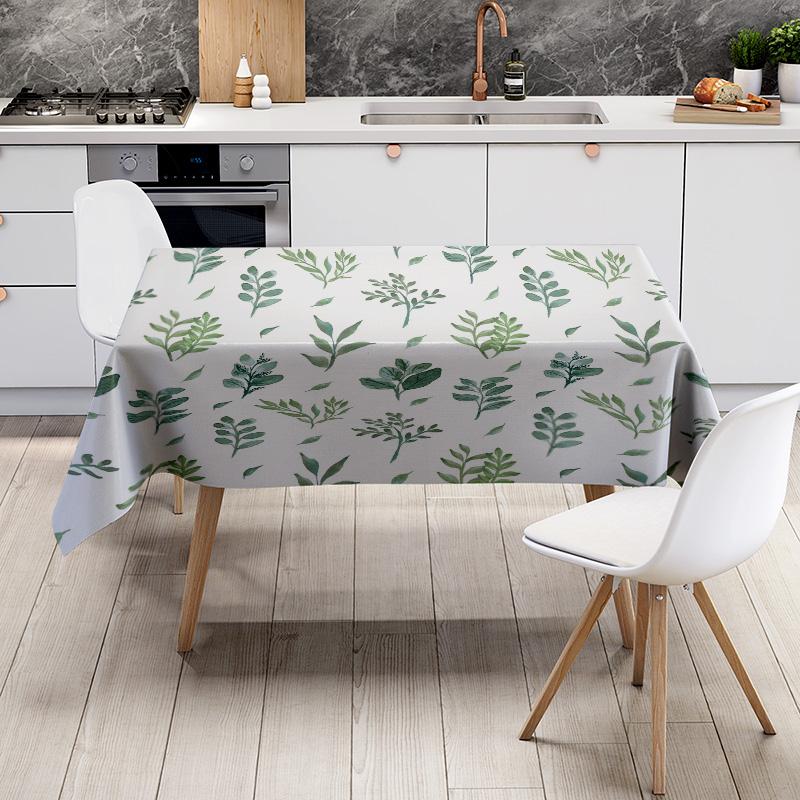 Nature-Inspired Green Leaves Printed Tablecloth For Dining Room Decoration Size: 150X240Cm Eco-Friendly Home Textile
