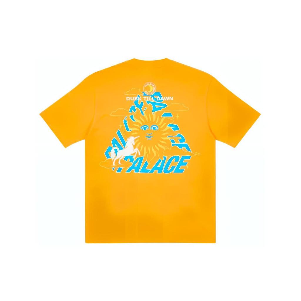 Palace FW21 Large Up T-Shirt Light Orange Cartoon Print Crew Neck Short Sleeve Unisex T-Shirt PAL-FW21-459