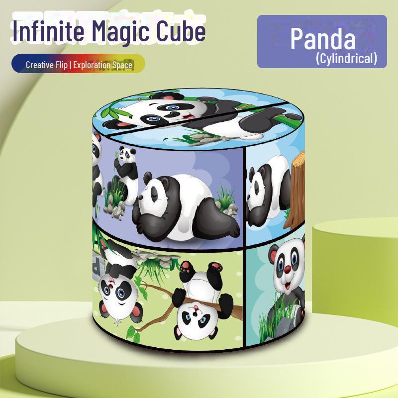 Panda Pattern 3D Magic Cube - Geometric Building Blocks for Creative Play & Learning