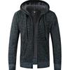 Herren S Einfarbig Langarm Kapuzen Fleece Strickjacke Pullover Für Teenager