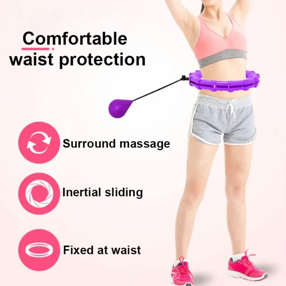24 Knots Fitness Hoop Detachable Abdominal Workout Equipment Weighted Exercise Hoop  for Women/Men