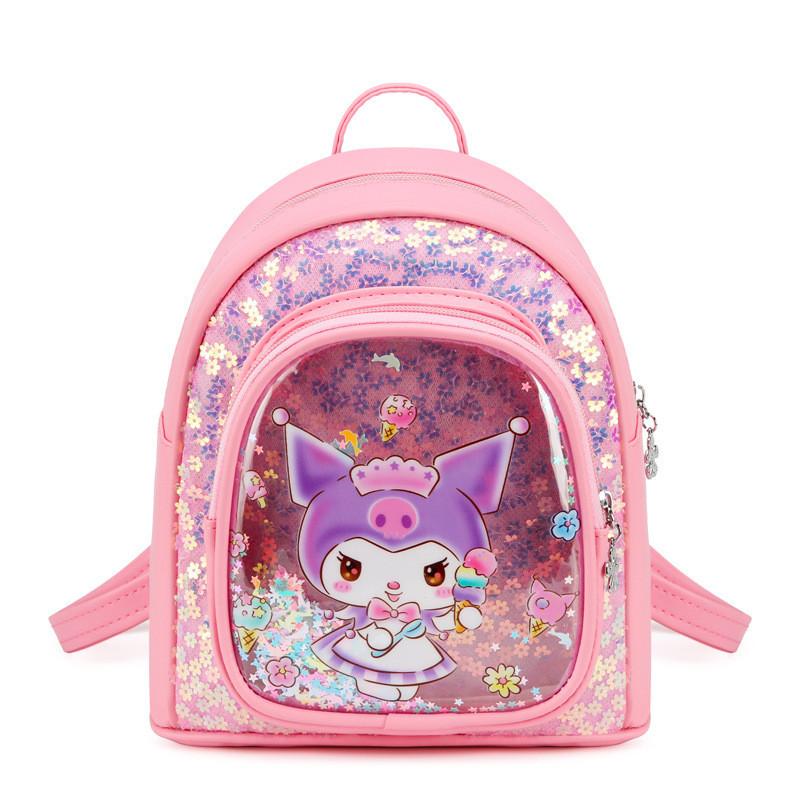 Adorable Cartoon Pu Kids Backpack For Girls School Bag With Cute Kuromi Design