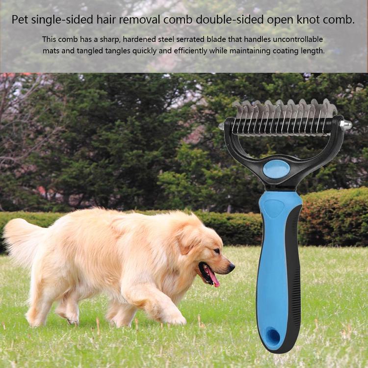 Pet Fur Knot Cutter Dog Grooming Shedding Rake Dog Cat Hair Removal Comb Pet Brush Grooming Tool Dog Supplies