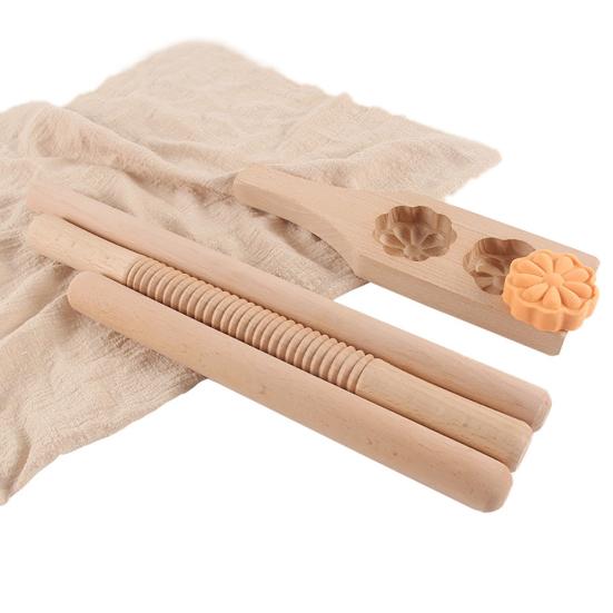 Wooden Non-Stick Rolling Pin Pastry Flour Cake Dough Roller Kitchen Baking Tool
