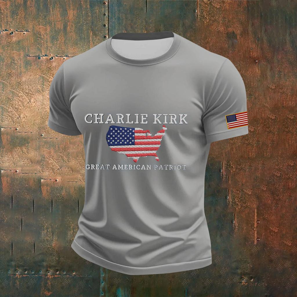 Vīriešu apdrukāts T-krekls ar īsām piedurknēm Vīriešu brīvs ikdienas tops ar īsām piedurknēm