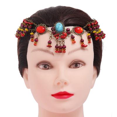 Donggong Xiaofeng Has The Same Hair Accessories, Exotic Ancient Clothing, Ancient Hanfu, Forehead Decoration, Red Eyebrow Pendant, Headdress.
