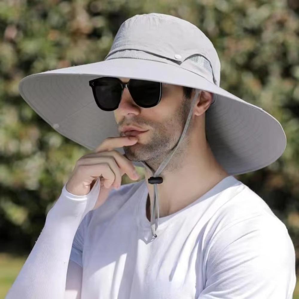 Detachable Hat Top Large Brim Sun Hat Foldable Sun Protection Hat Sports Fisherman Hat  Man