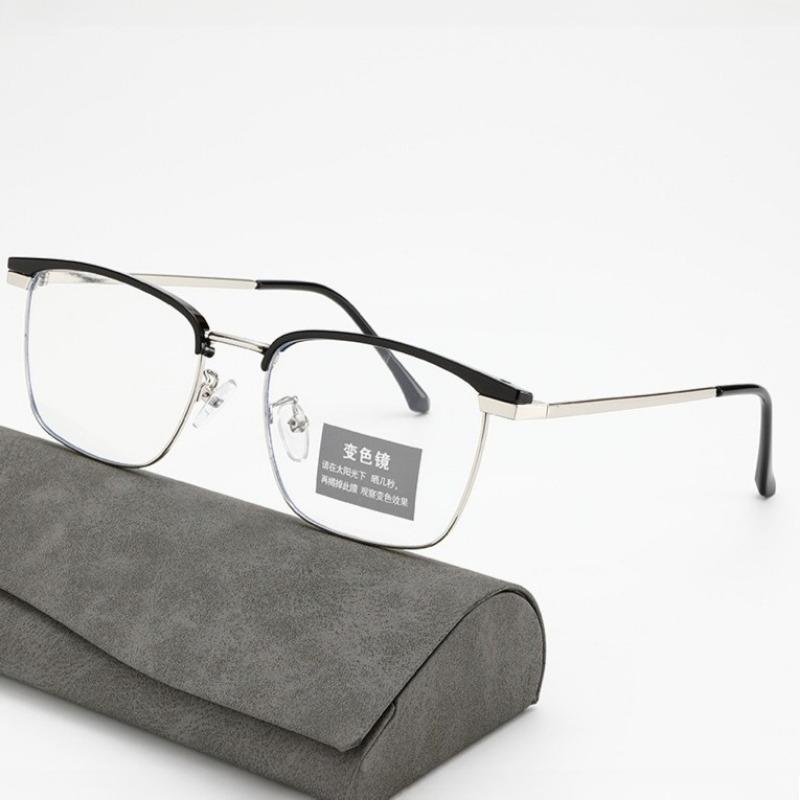 Unisex Photochromic Glasses Anti Radiation Transition Lenses Replaceable for Men Women