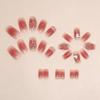 24 Pcs Gentle and Sweet Fairy Blush Bow Pearl Manicure Girl European and American Ins Wind Fake Nails Wear Nail