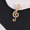 Retro Music Instrument Eighth Note Pin Music Note Alloy G Clef Brooch Jewelry Vintage Harp Badge Gift