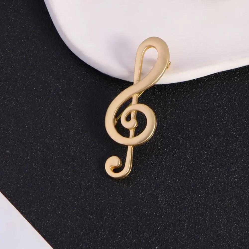 Retro Music Instrument Eighth Note Pin Music Note Alloy G Clef Brooch Jewelry Vintage Harp Badge Gift