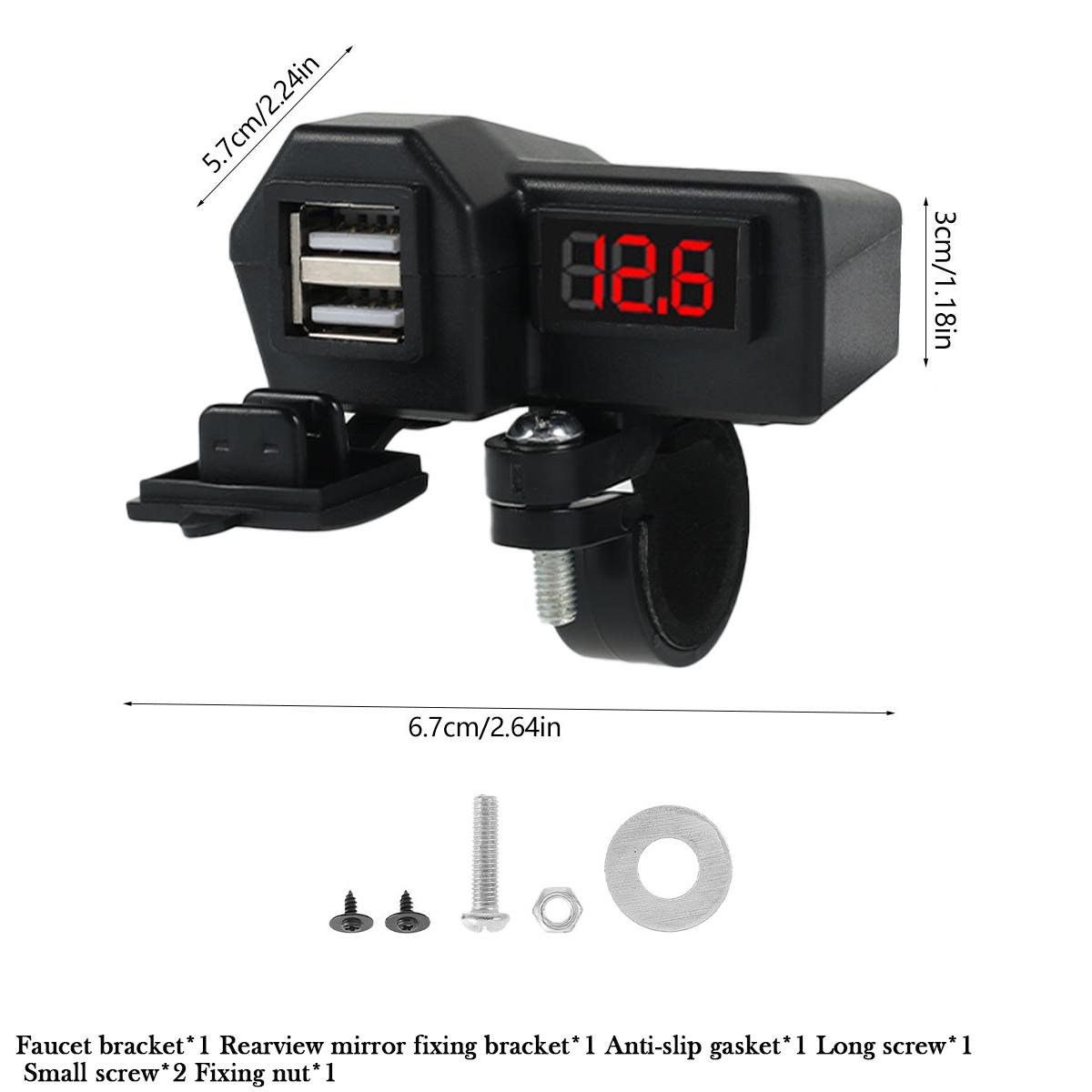 

Waterproof Motorcycle Vehicle-Mounted Charger USB Adapter Dual USB Port 12v Motorcycle Accessories Universal Handlebar Socket
