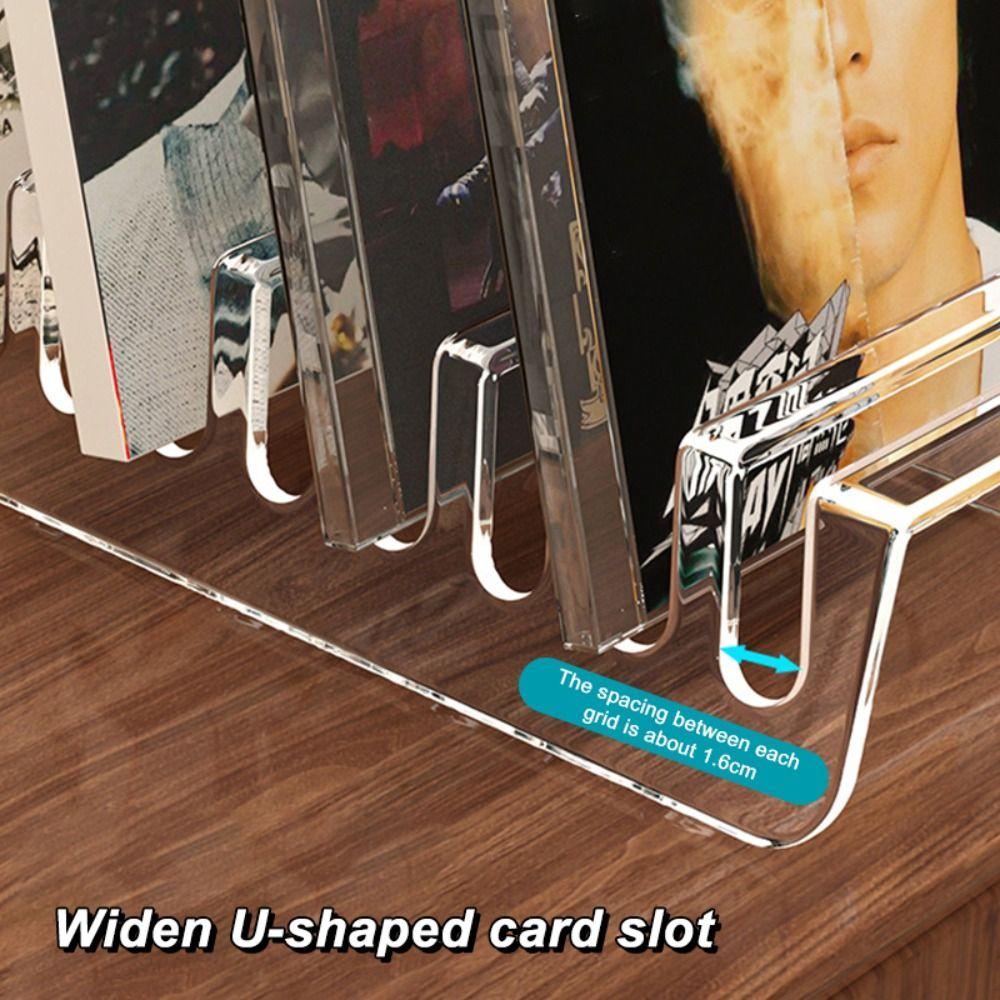 Multi-Slot Design CD Display Shelf Universal 6/8 Grids Acrylic Phone Stand Transparent Sturdy Tablet Bracket Display Stand
