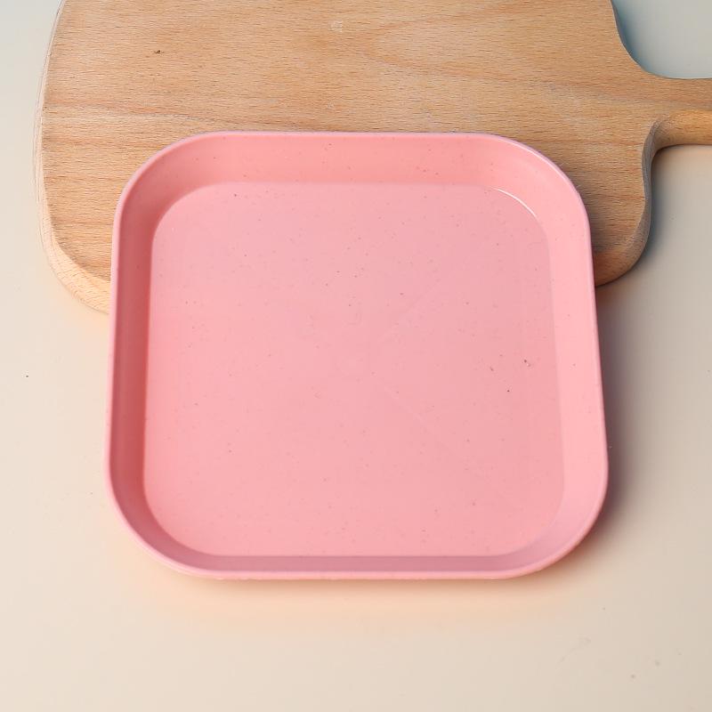 Wheat Straw Tableware Spit Bone Dish Household Plastic Dessert Dishes Dining Garbage Dish Sauce Dish Small Square Plate