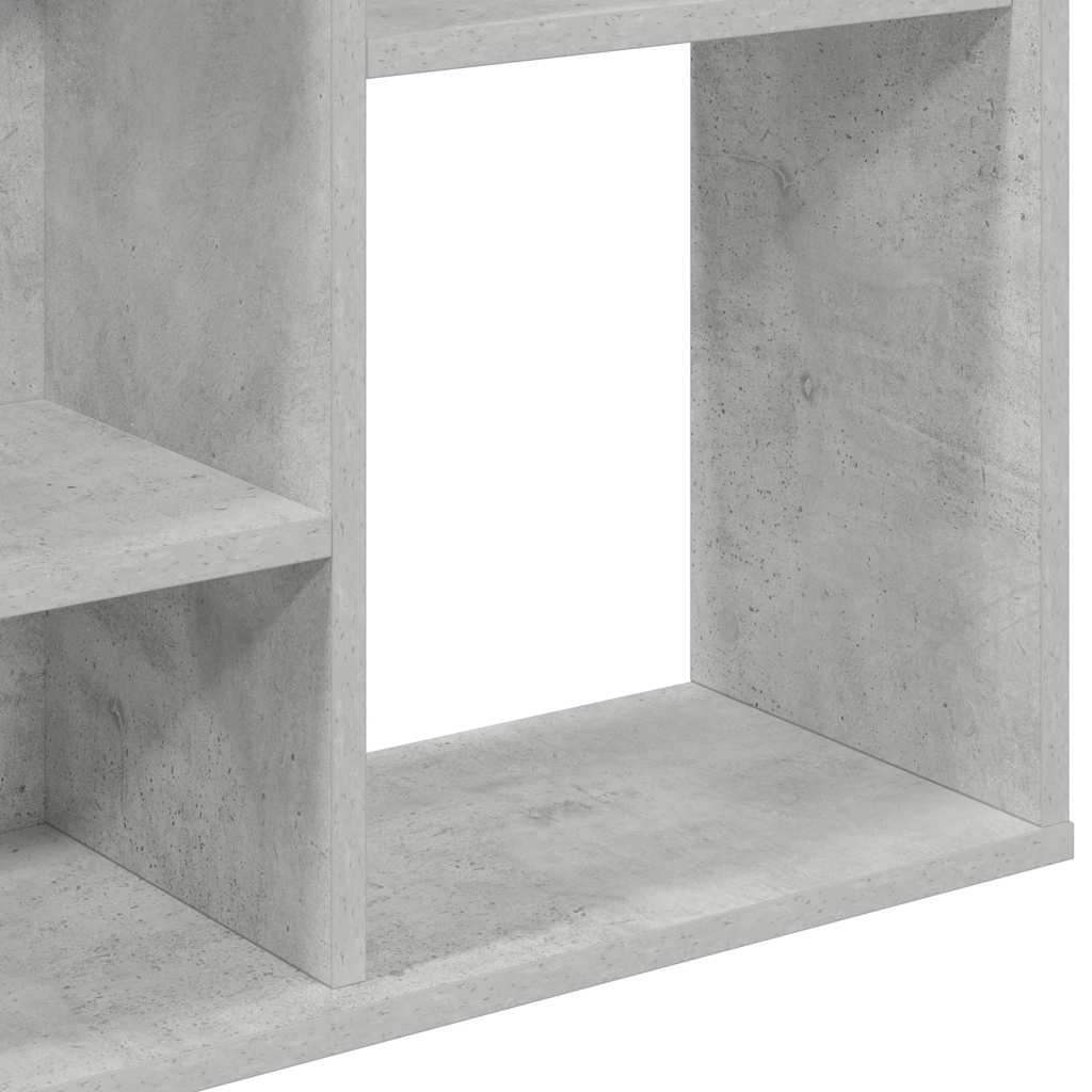 Room Divider Bookshelf Concrete Grey 100 x 24 x 140 cm Wood Based Material