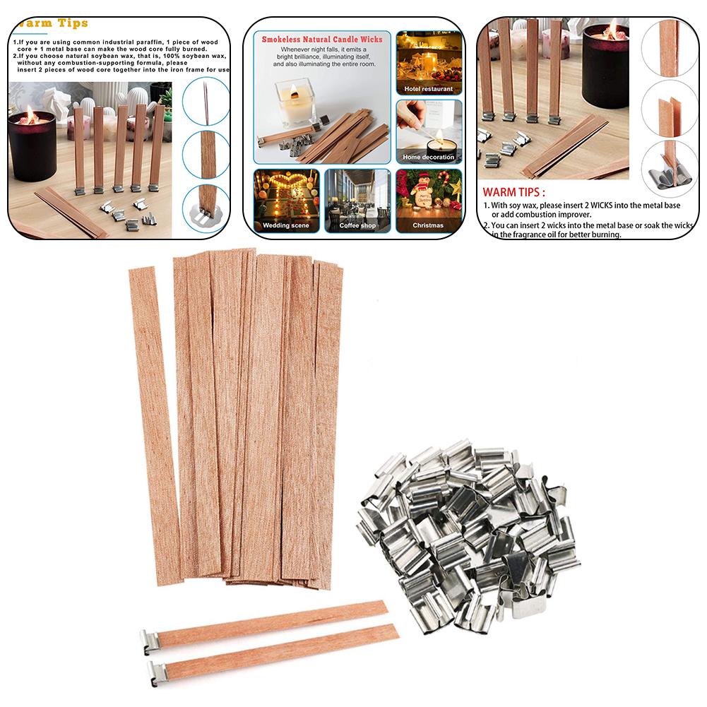 Craft Tool Smokeless Core Candle Core Making Supplies With Square Base Wood 30pcs/Set Accessories Candle Making
