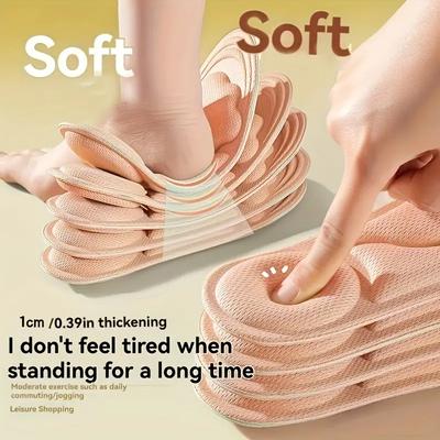 Plantilla deportiva estilo nube 6D que absorbe el sudor, transpirable, gruesa, con absorción de impactos, plantilla elástica súper suave y cómoda