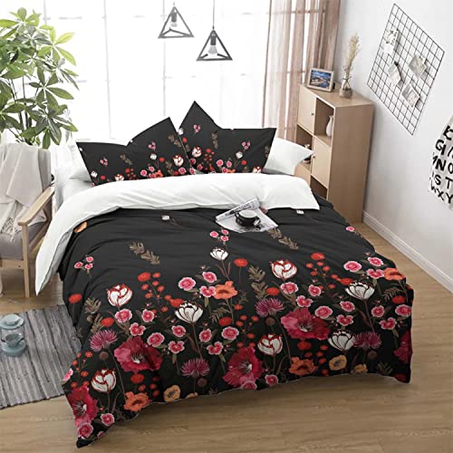 Luxury Bedding Set 3D Print Tulip Rose Print Duvet Cover Set Quilt Cover King Queen Size for Wedding Polyester Comforter Cover