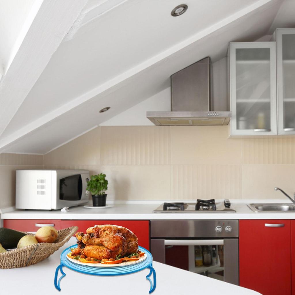 Mikrowellen-Bacon-Tablett Mikrowellen-Stapelregal Mikrowellengeeigneter Teller Kochtablett mit klappbaren Griffen für Schüsseln Wasserbecher