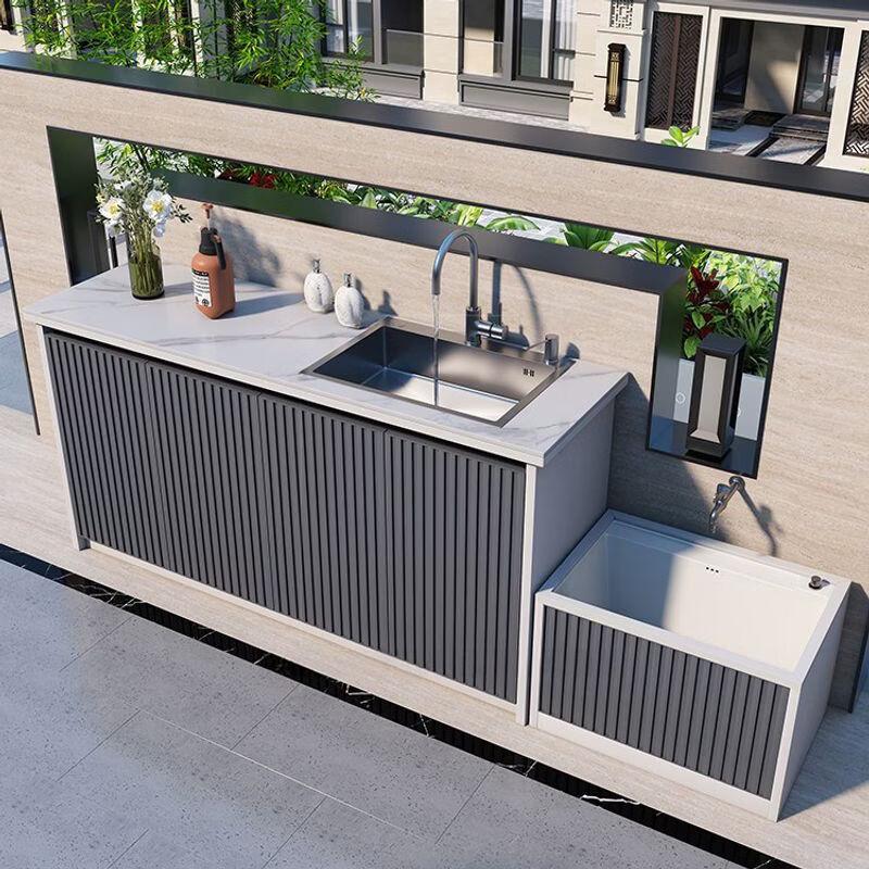 Зовнішня алюмінієва раковина та мийка для швабр в комплекті